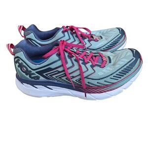 Hoka One One Women's Teal and Pink Athletic Running Shoes
